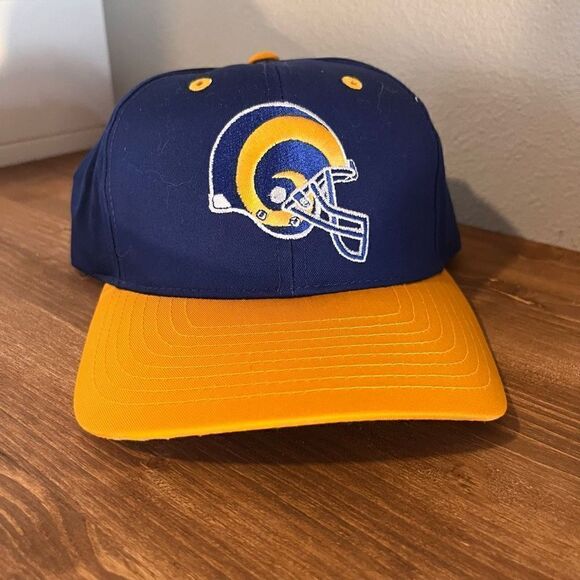 Vintage L.A. Rams NFL Football Navy SnapBack Hat‎ - Picture 1 of 5